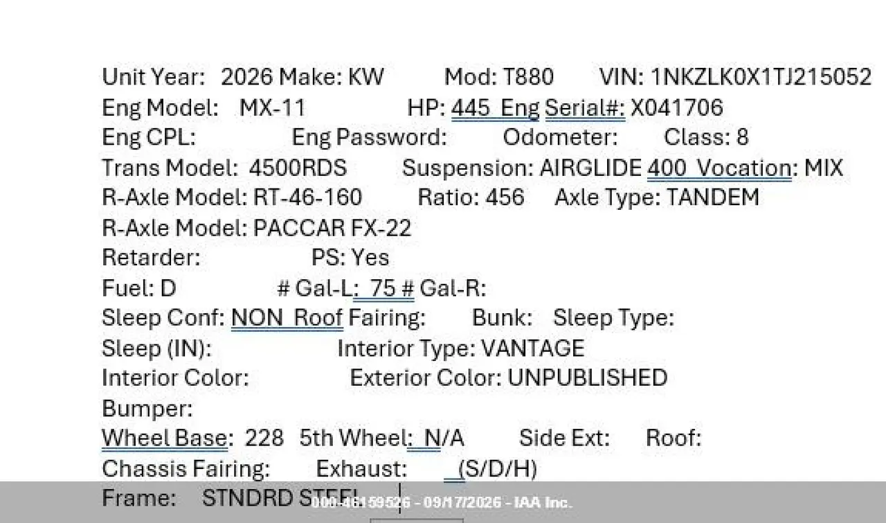 2026 Kenworth T880