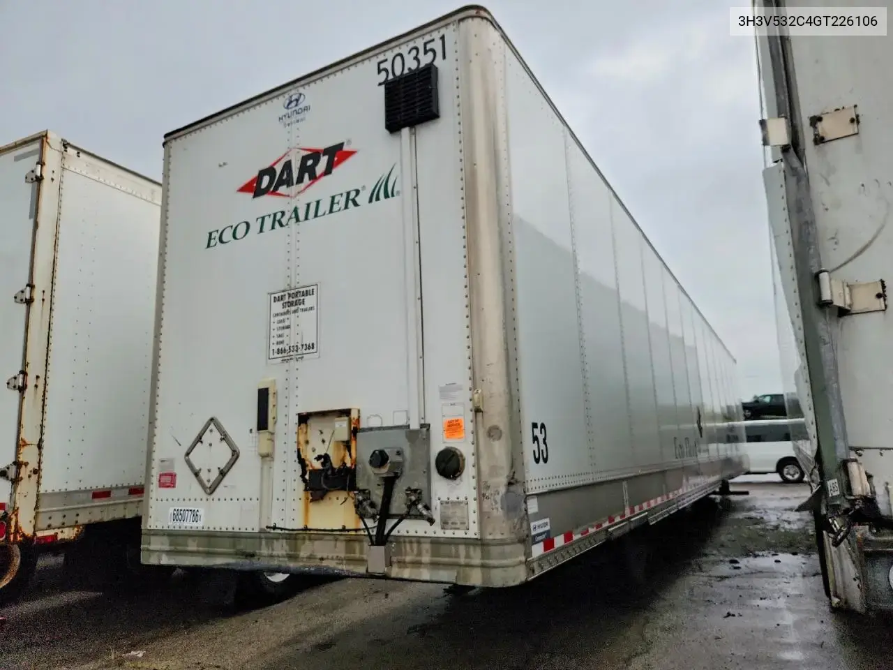 2016 Hyundai Translead Vc2530152-Jsw Dry Van Trailer