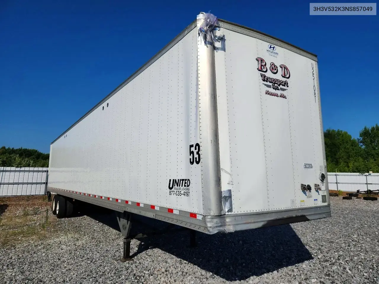 2022 Hyundai Translead Vi2530152-Ajs Dry Van Trailer